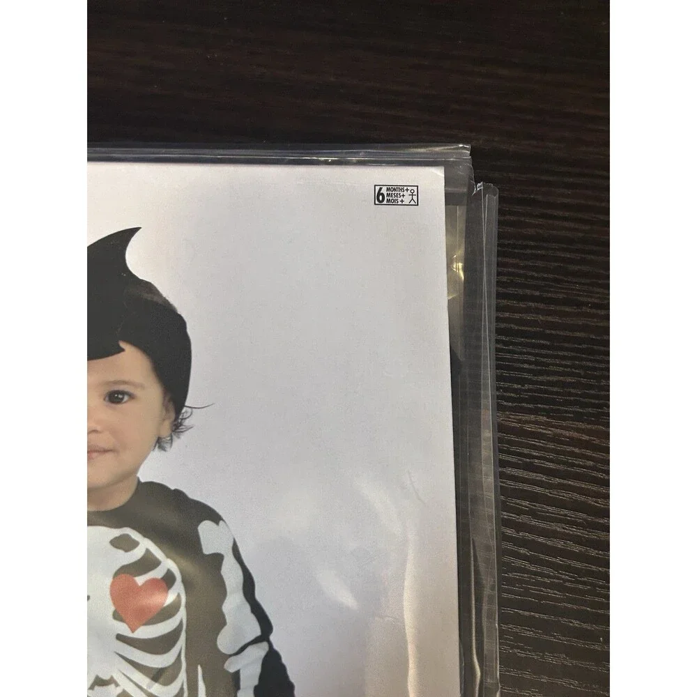 Baby Bones Infant Skeleton Costume 6-12 Months Halloween Tutu New Black White